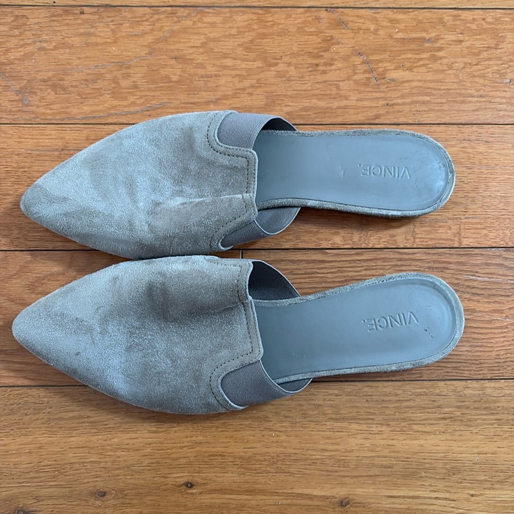 Vince suede grey mules